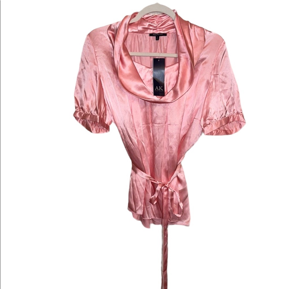 Anne Klein Pink Satin Blouse